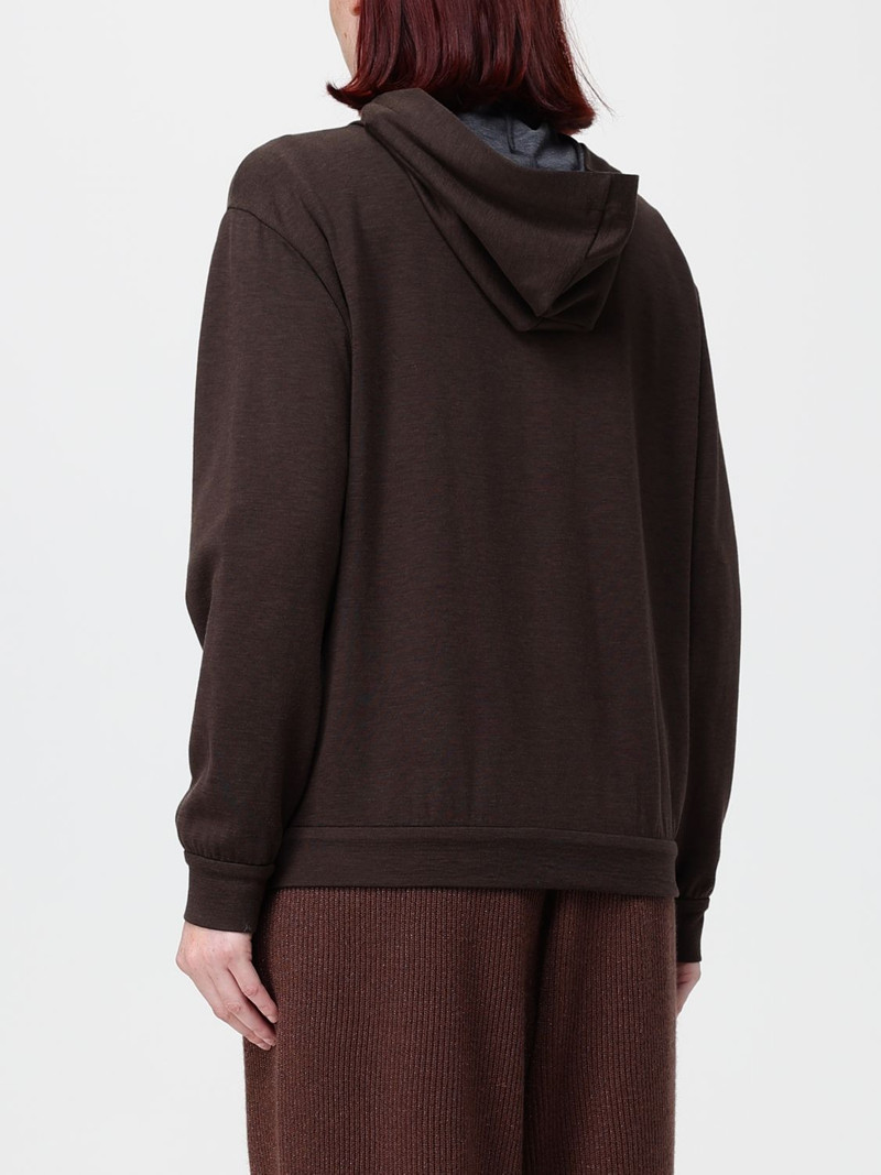 BRUNELLO CUCINELLI Cotton Zip-Up Hoodie with Monili Embellishment 3