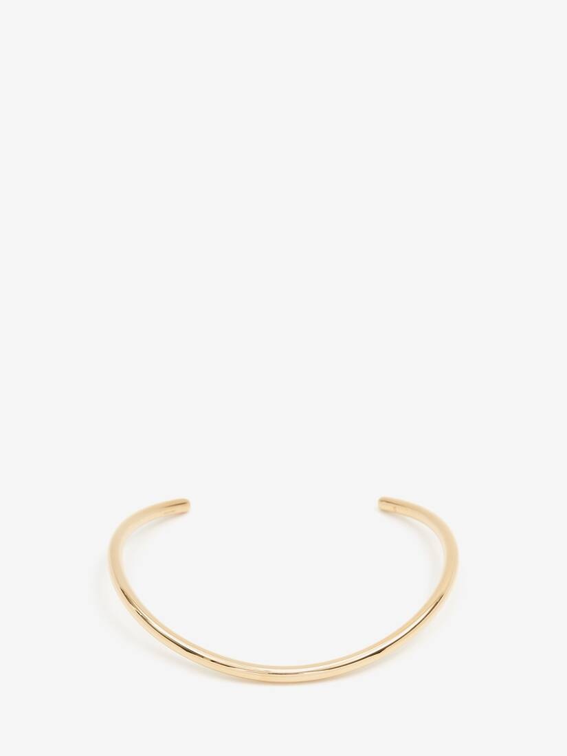 Thin Tubular Choker in Antique Gold - 1