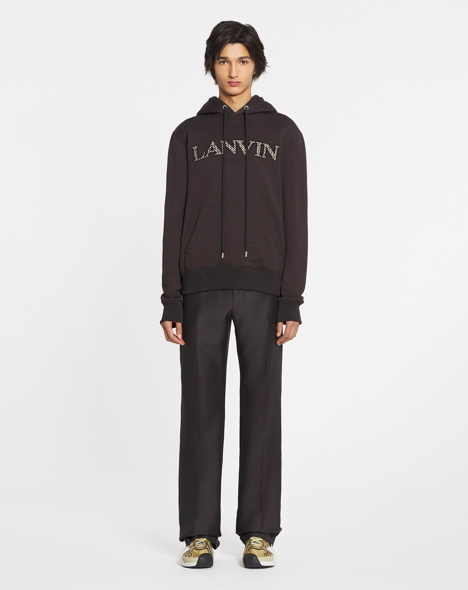 EMBROIDERED LANVIN CURB HOODIE - 2