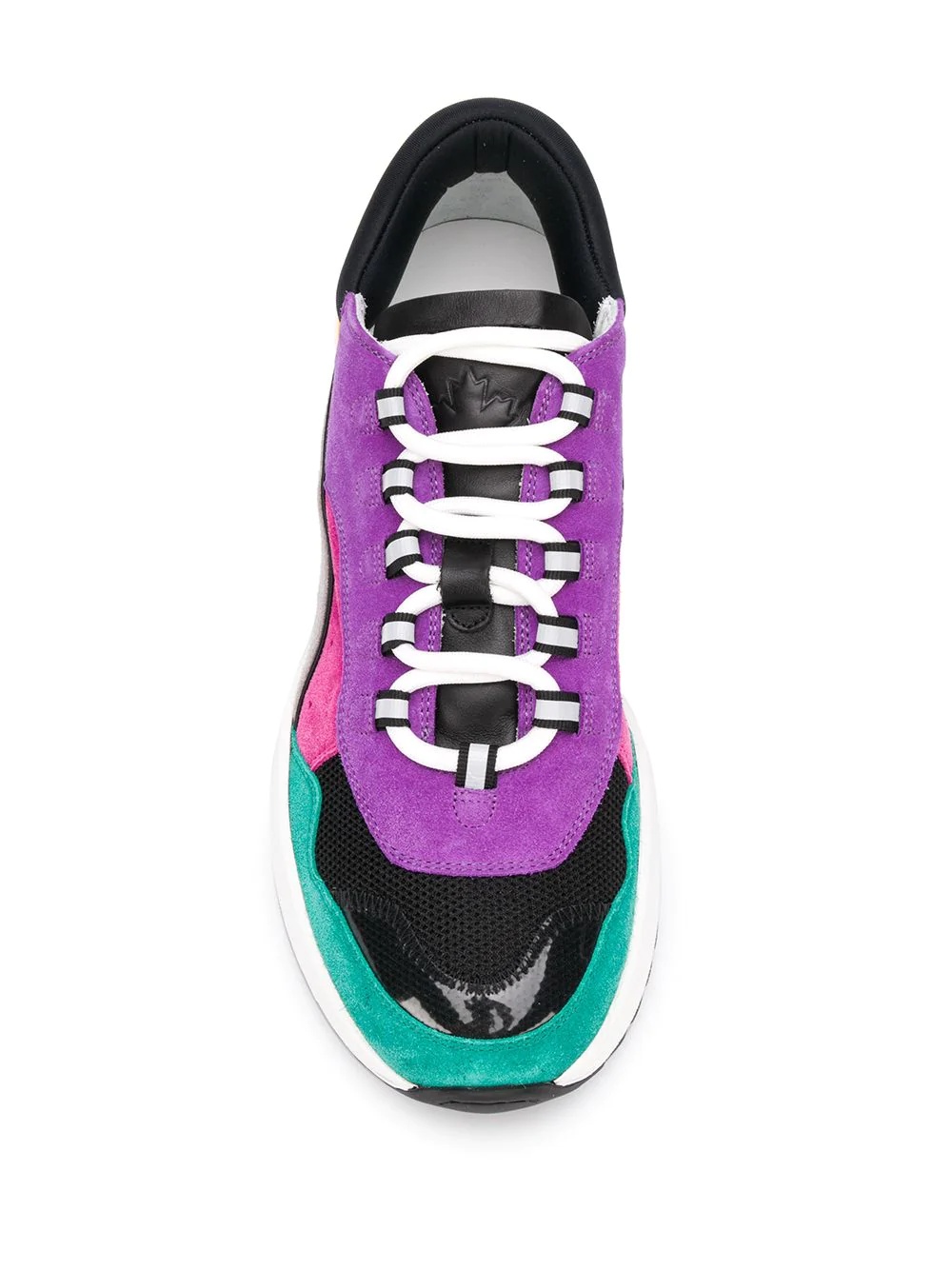 panelled lace-up sneakers - 4