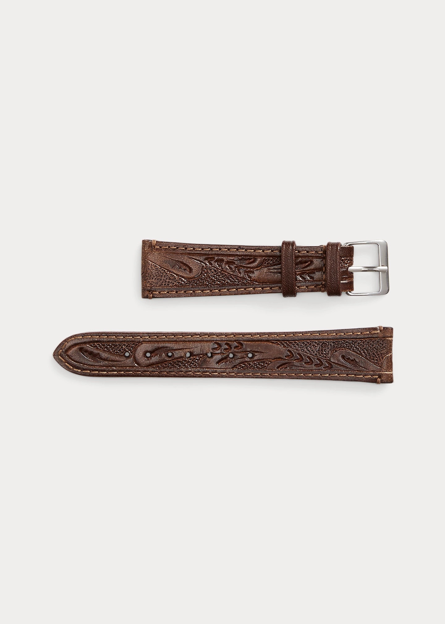 Hand-Tooled Leather Wristwatch Strap - 2