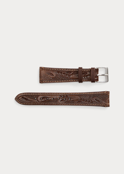 RRL by Ralph Lauren Hand-Tooled Leather Wristwatch Strap outlook