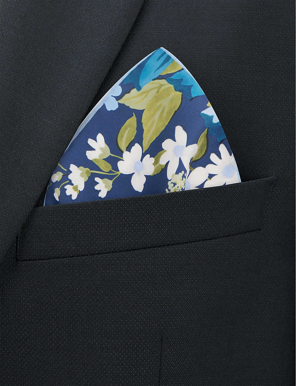 Floral-print silk pocket square - 2