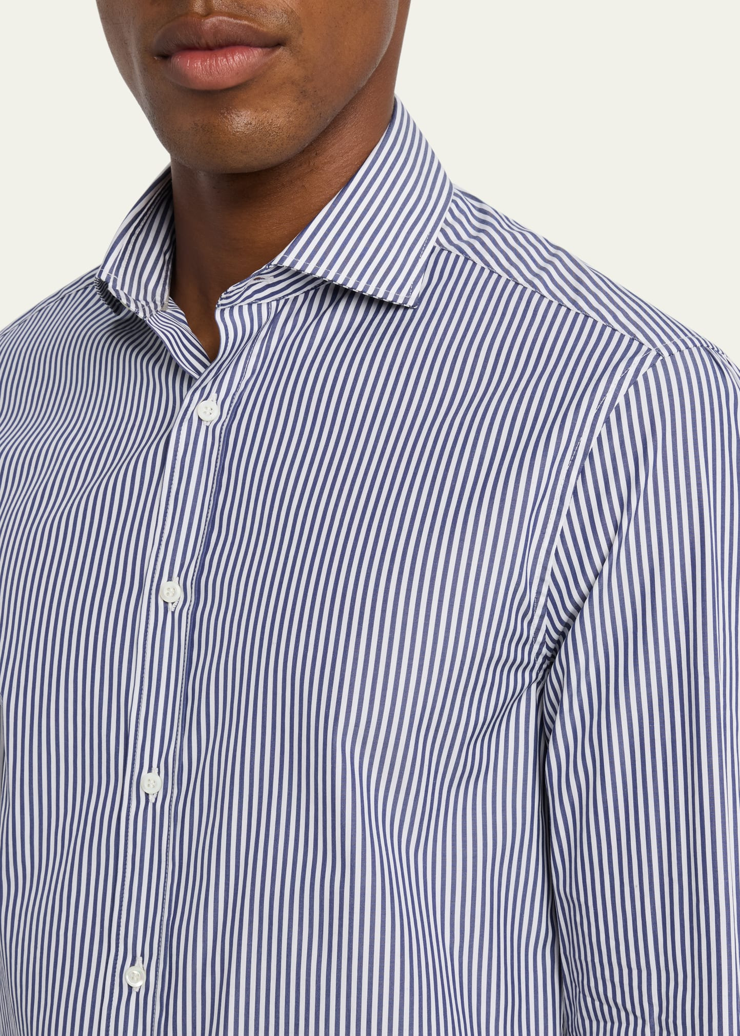 Men's Narrow Striped Long-Sleeve Shirt - 5