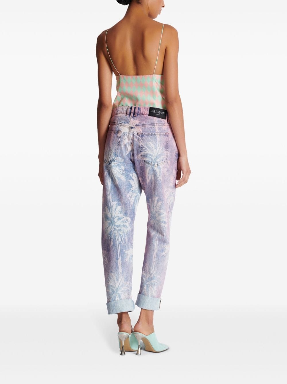 palm tree-print boyfriend jeans - 4
