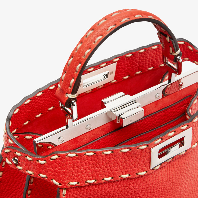 Red full grain leather bag 5