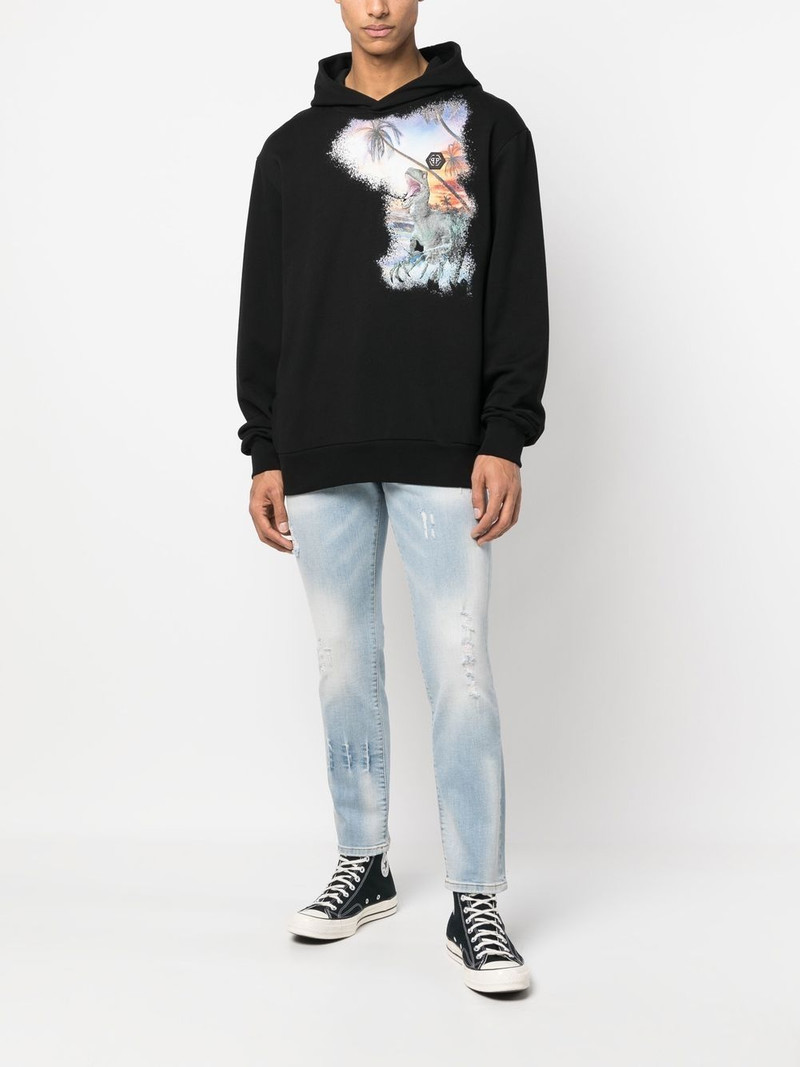 PHILIPP PLEIN graphic-print pullover hoodie outlook