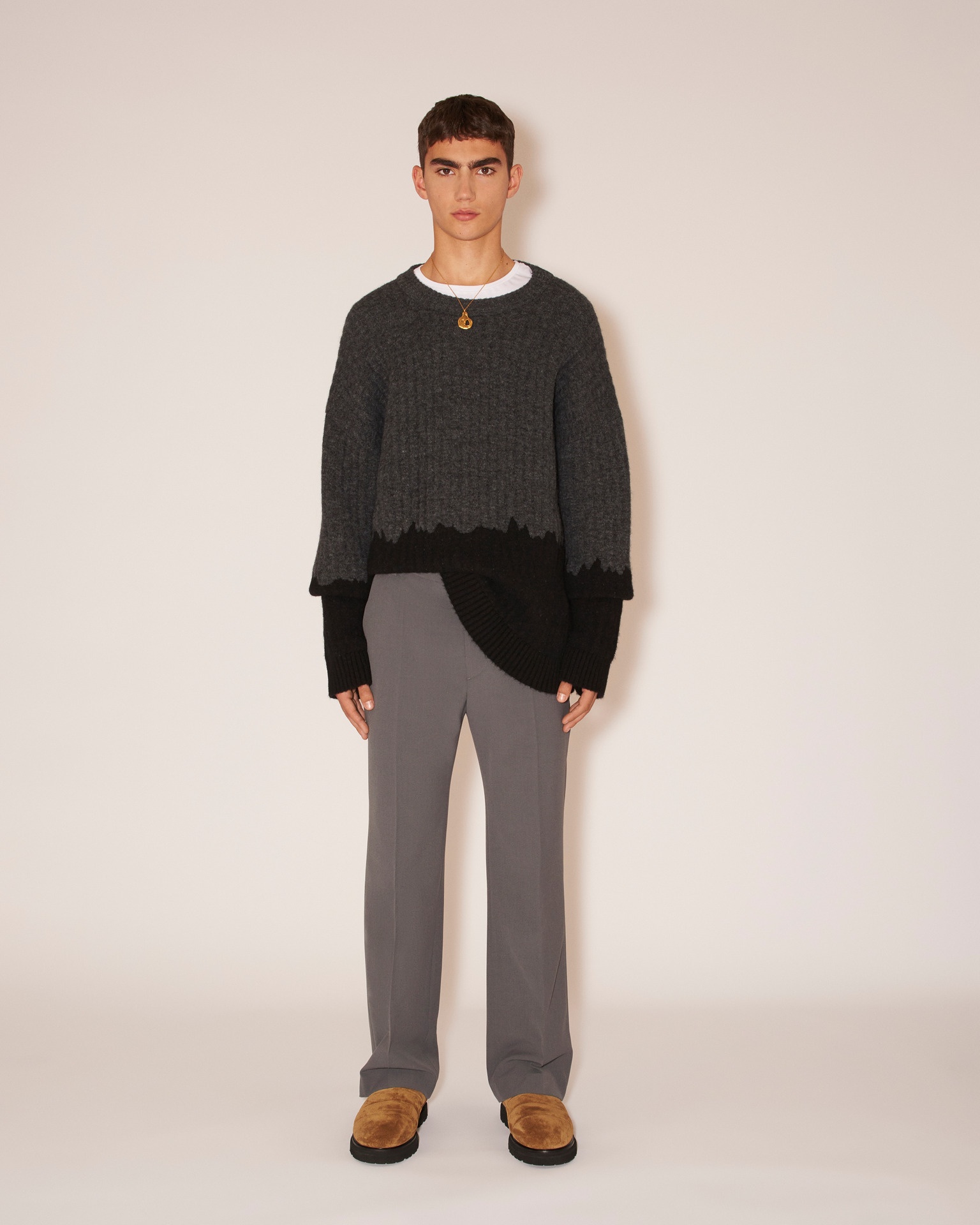 OVEO - Dip dye-effect sweater - Charcoal black - 1