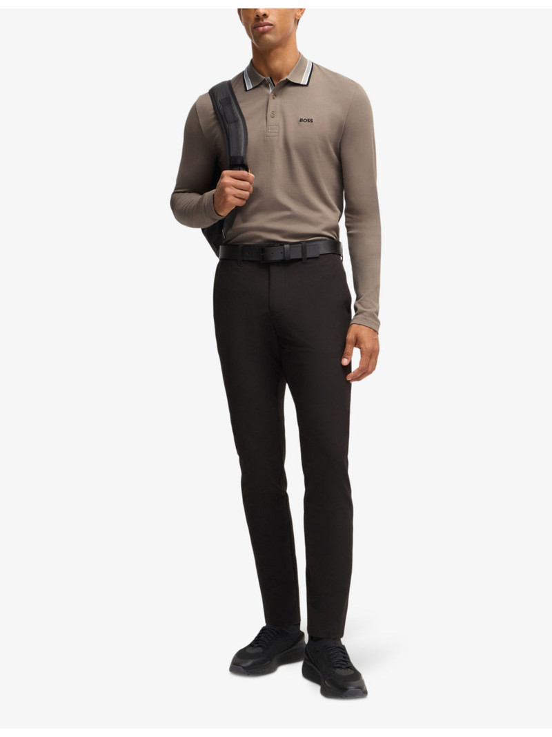 BOSS Logo-embroidered slim-fit cotton-jersey polo shirt outlook