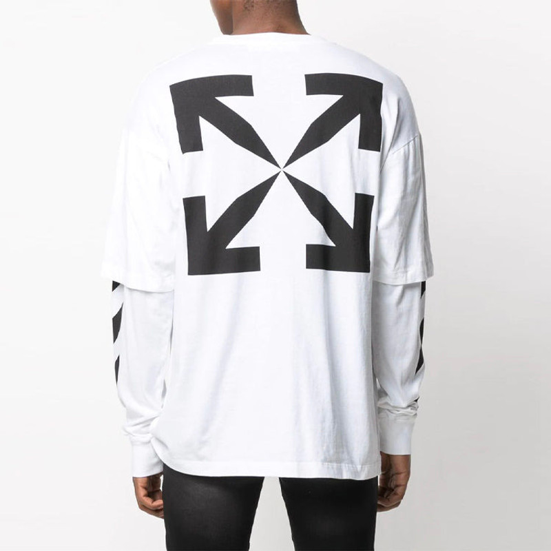 Off-White SS21 Pattern Printing Long Sleeves White OMAB022R21JER0010110 3