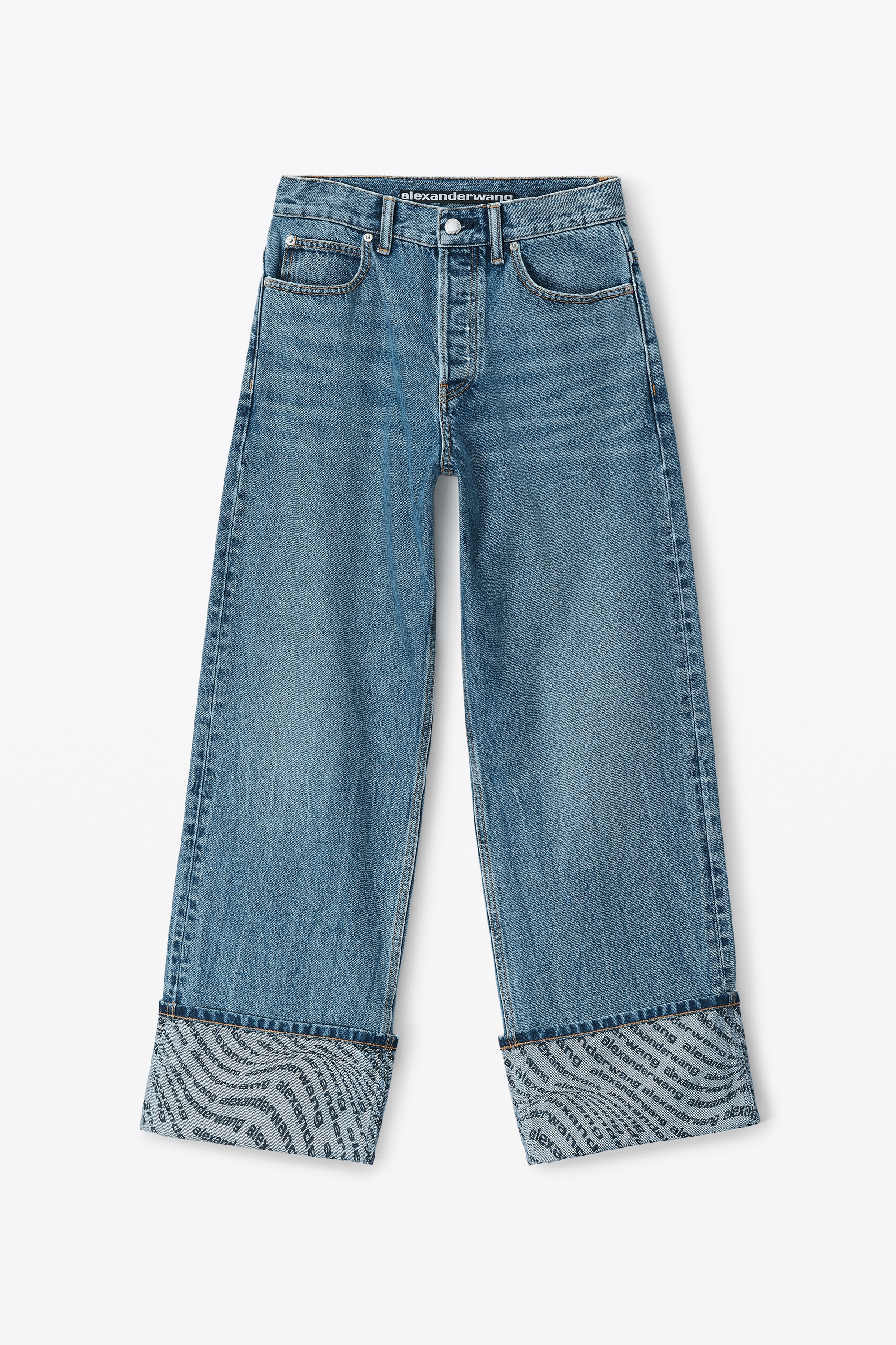 WAVE CUFF WIDE JEAN IN DENIM - 1