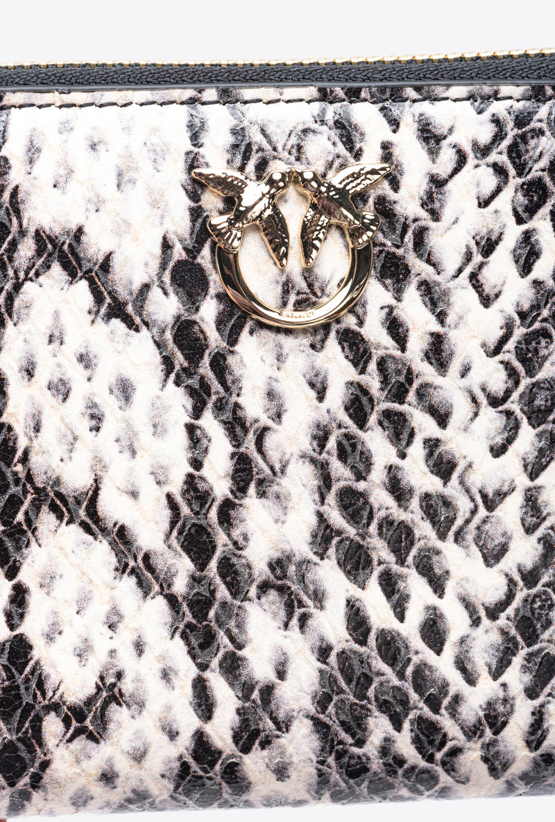 PINKO GALLERIA SQUARE WALLET IN TWO-TONE PYTHON-PRINT LEATHER 4