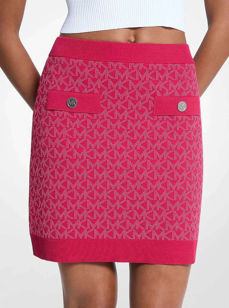 Logo Jacquard Knit Skirt - 1