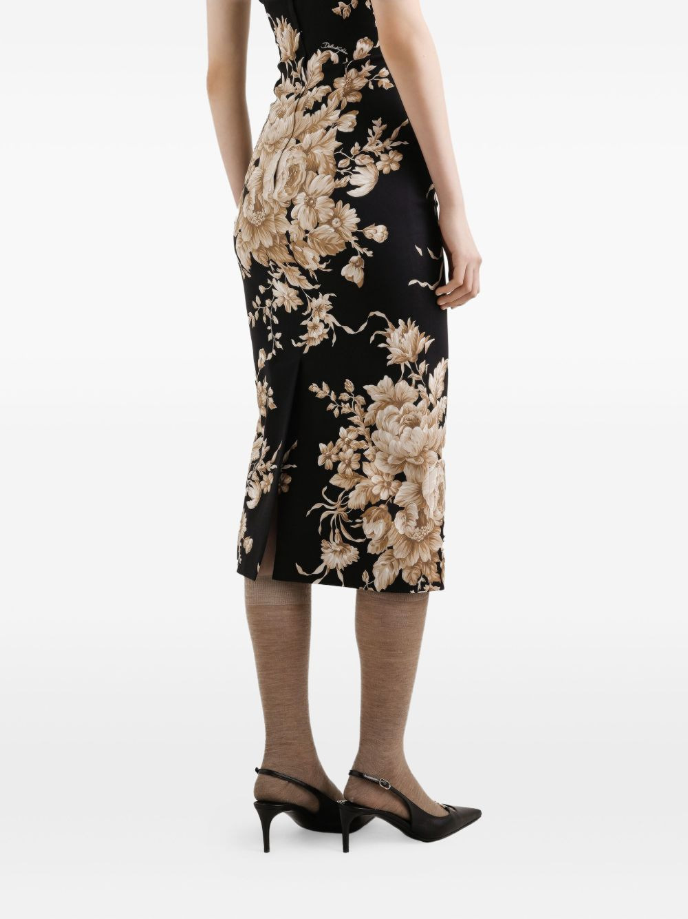floral-print halterneck midi dress - 5