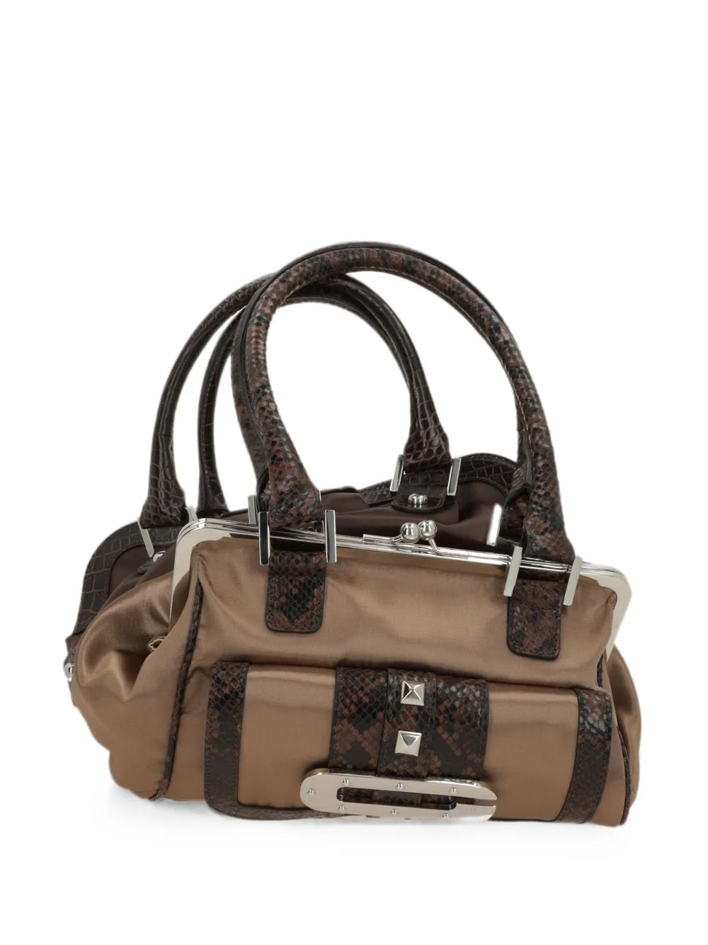 python-print crocodile-effect tote bag - 1
