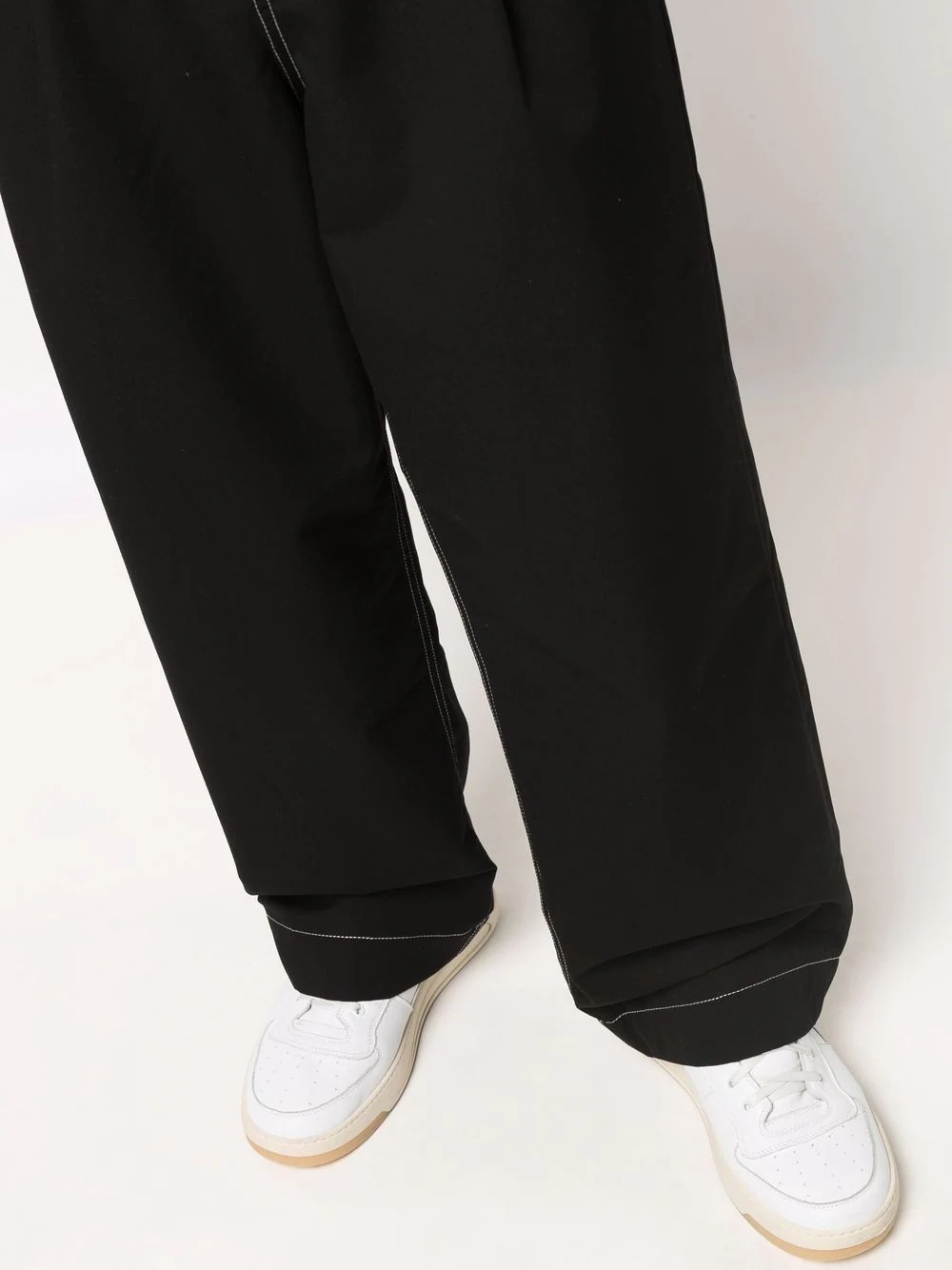 wide-leg cotton trousers - 5