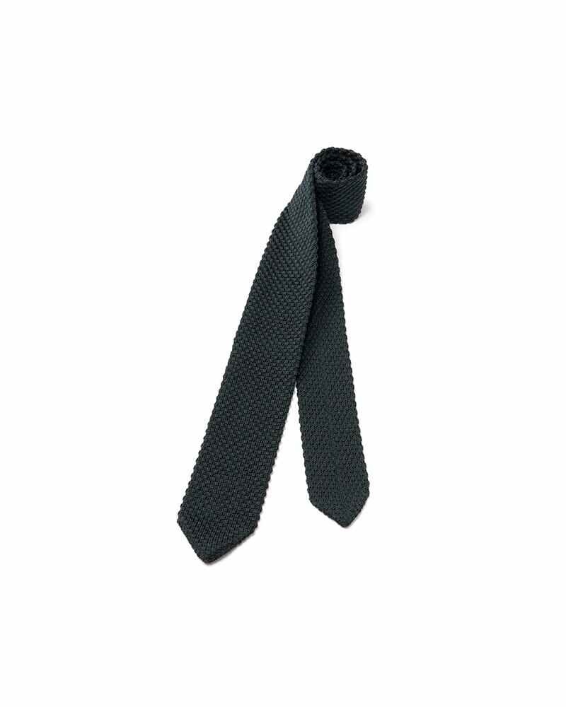 SILK KNIT TIE GREEN - 1