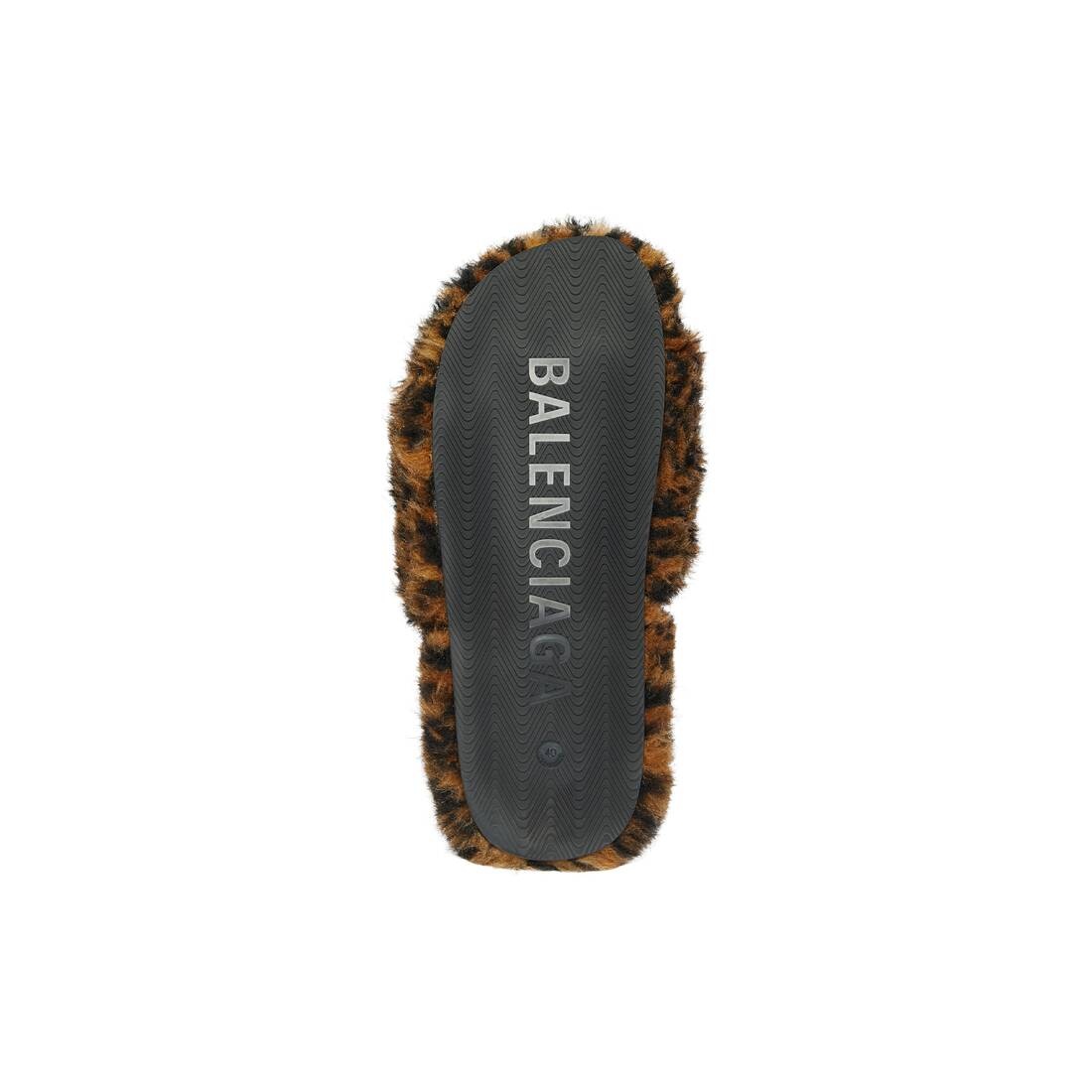 Women's Furry Slide Sandal in Beige - 7