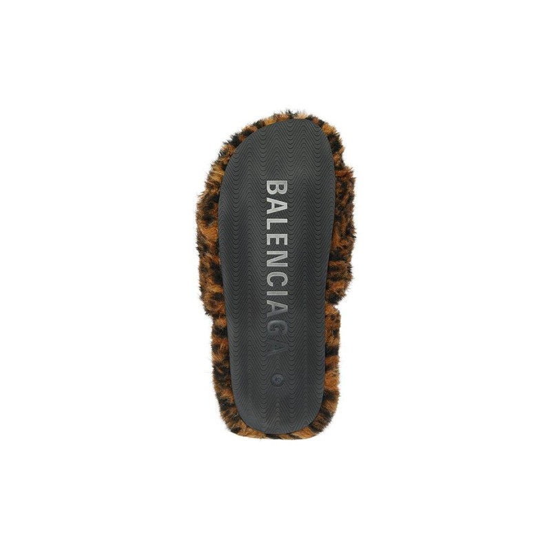 Women's Furry Slide Sandal in Beige 7