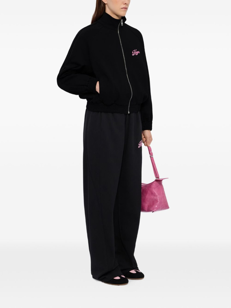 MSGM embroidered zip sweatshirt outlook
