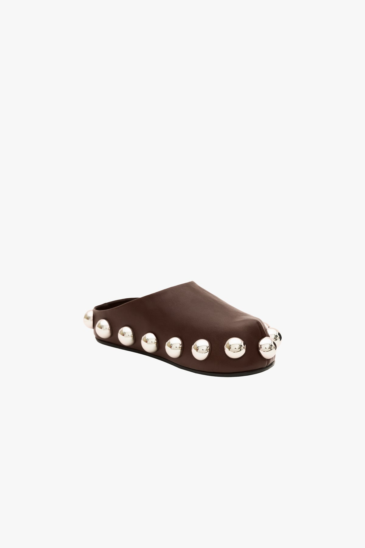 GABI CLOG WITH EXAGGERATED STUDS BROWN SILVER - 3