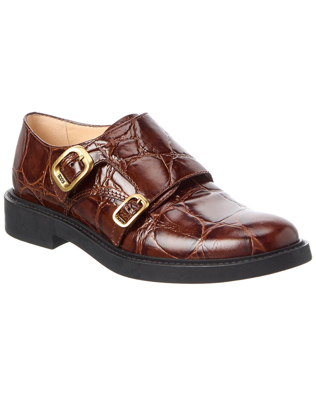 TOD’s Croc-Embossed Leather Loafer - 1