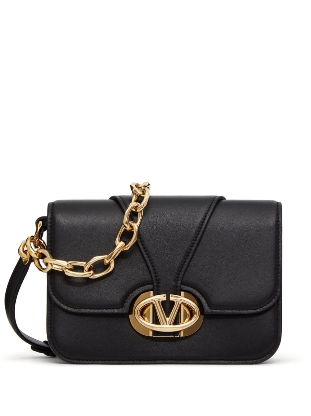 VLogo Signature leather crossbody bag - 1