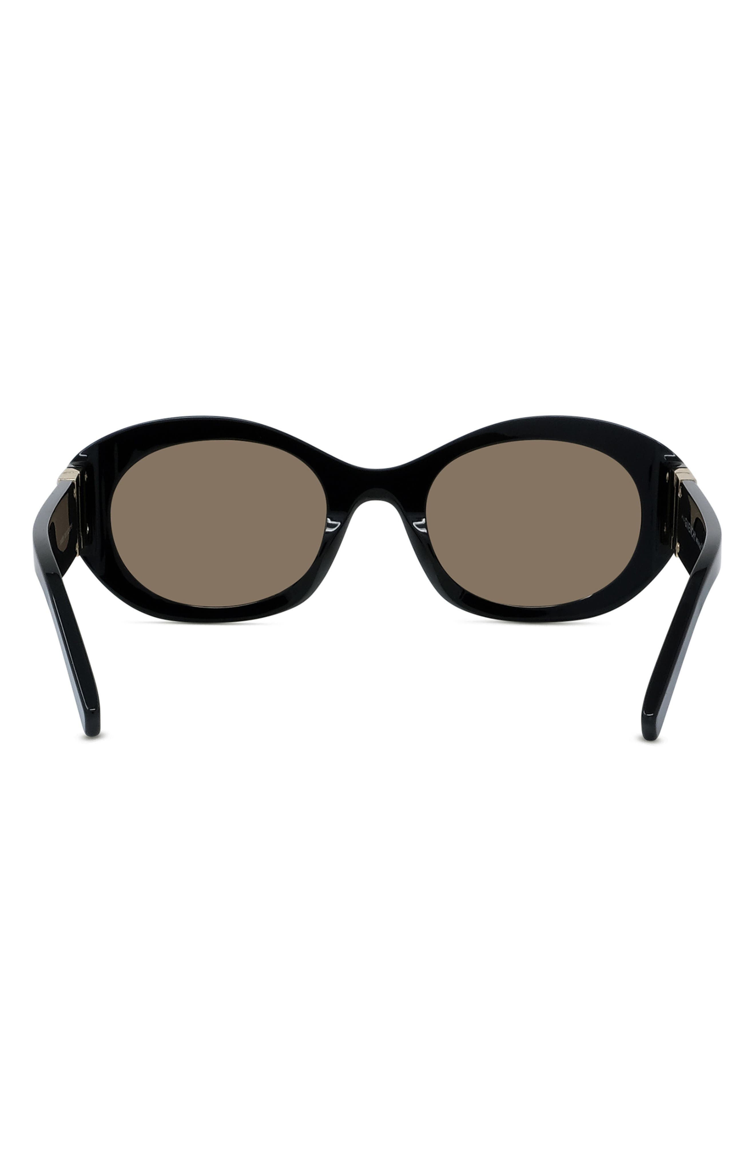 Givenchy 4G Oval Sunglasses in Shiny Black /Brown at Nordstrom - 7