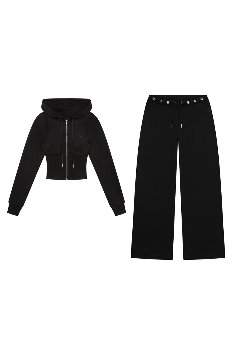 SADIE CORSET HOODIE + ZANE SWEATPANT - BLACK 1