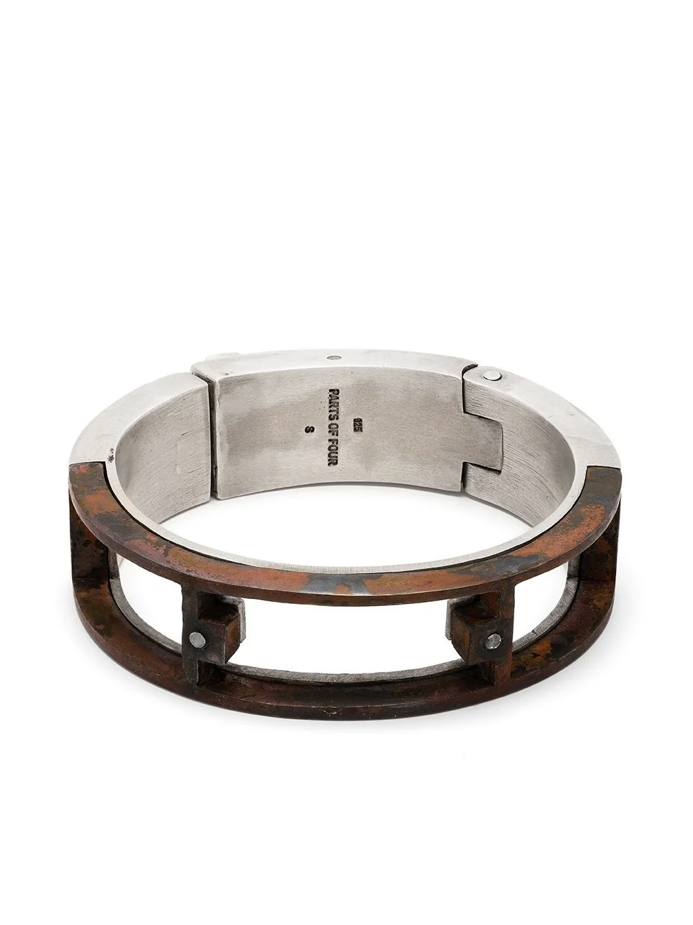 two-tone distressed cuff bracelet - 1