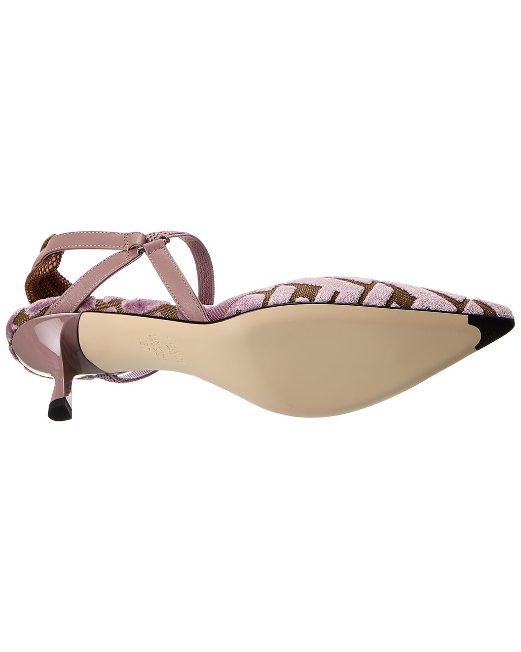 FENDI Colibri Lite FF Jacquard Velvet Slingback Pump - 4
