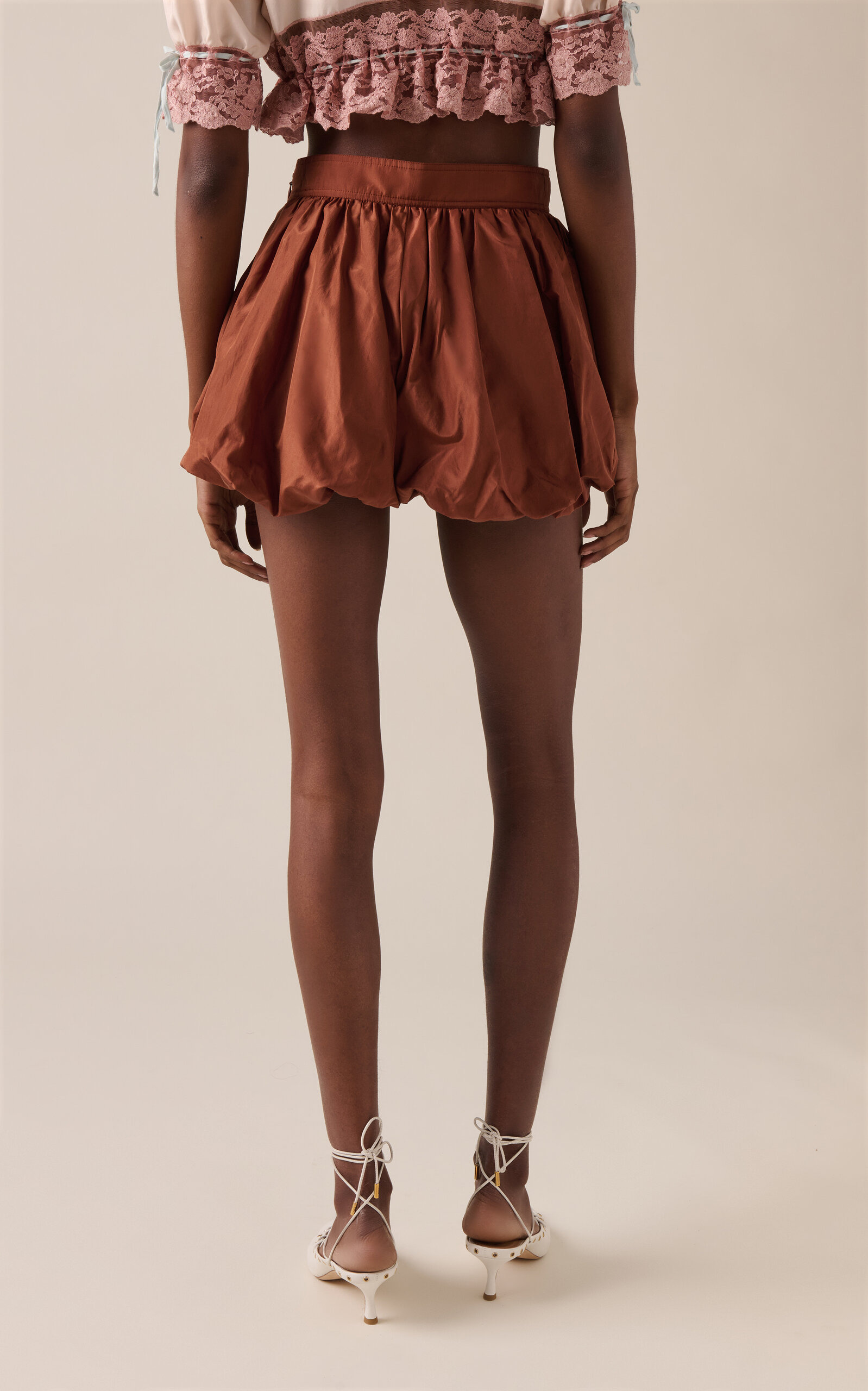 Silk Taffeta Bloomer Shorts brown - 4
