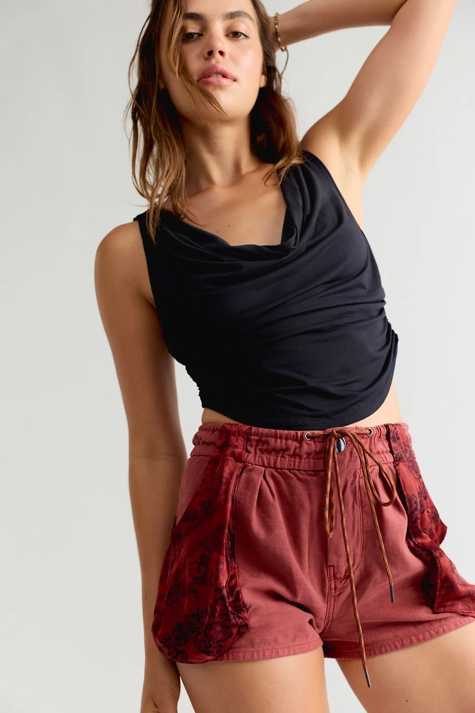 Sabrina Pull-On Scarf Shorts - 1