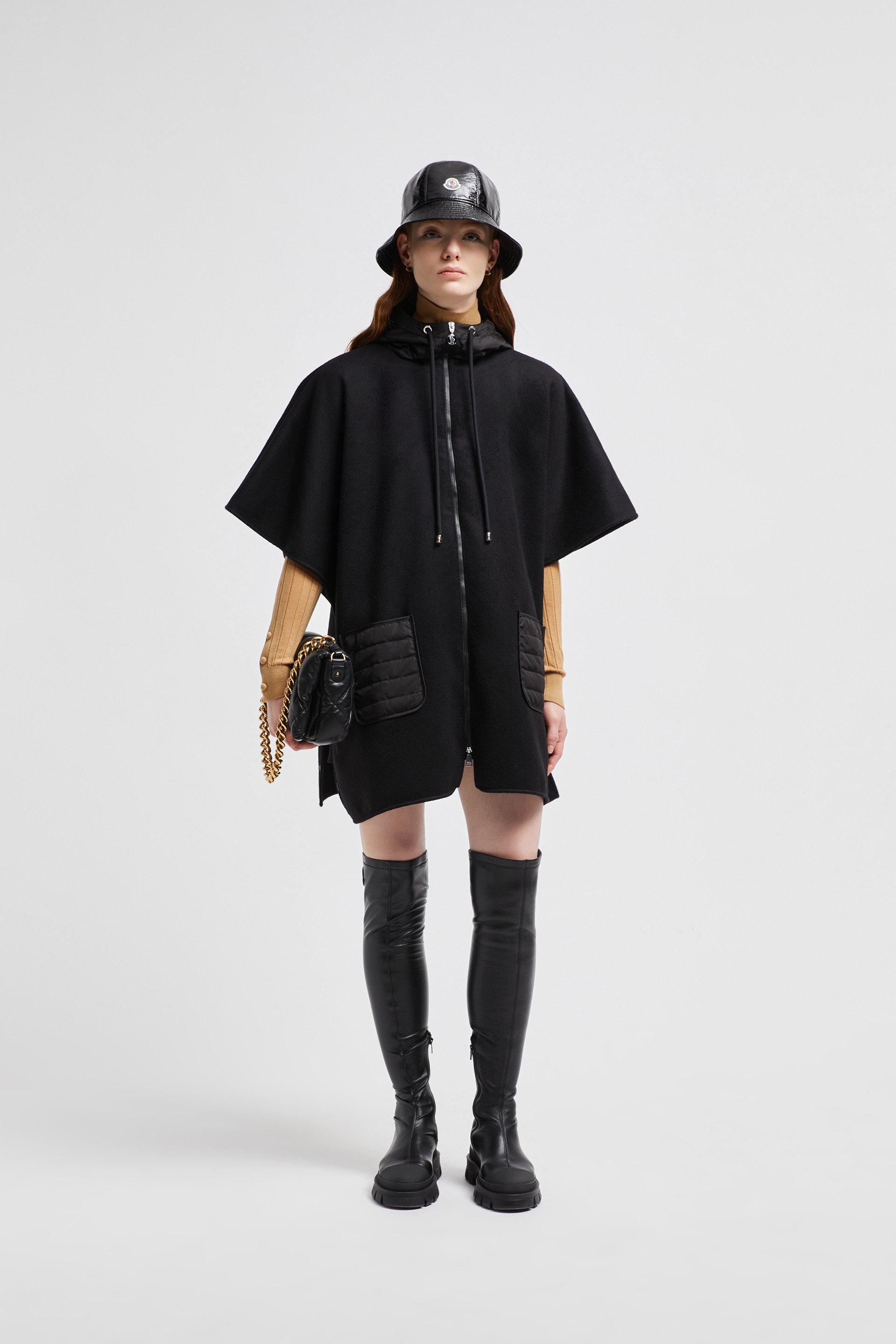 Hooded Down Cape - 7