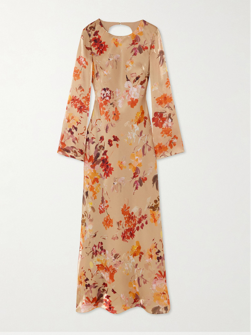 Transept Floral-print Satin Maxi Dress 1