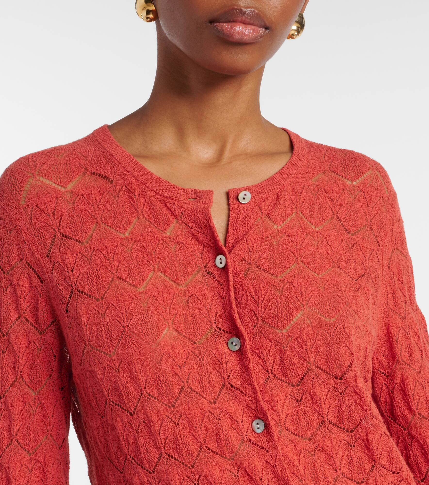 Pointelle cotton cardigan - 5