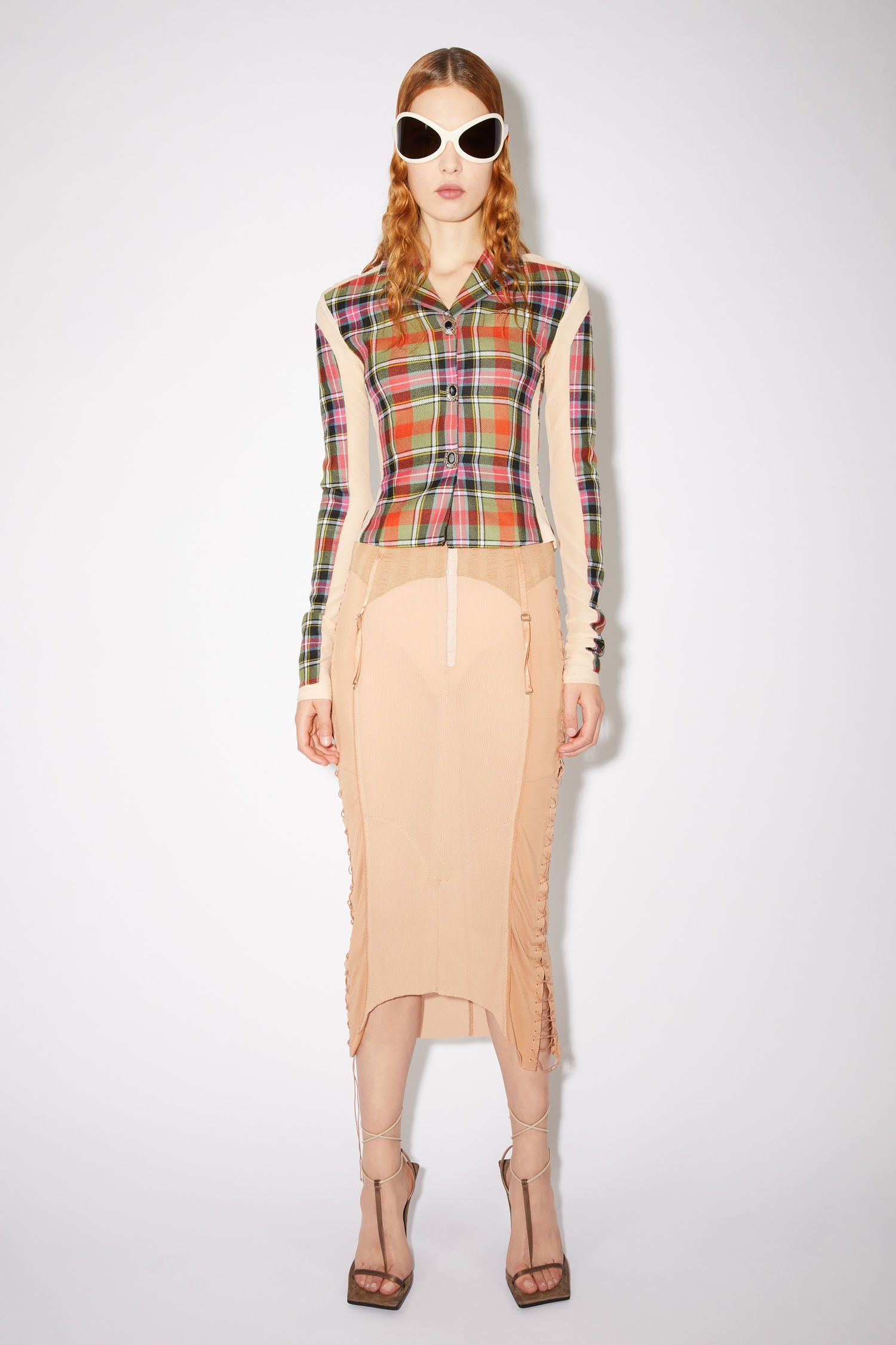 Plaid suit jacket - Pink/green multi - 2