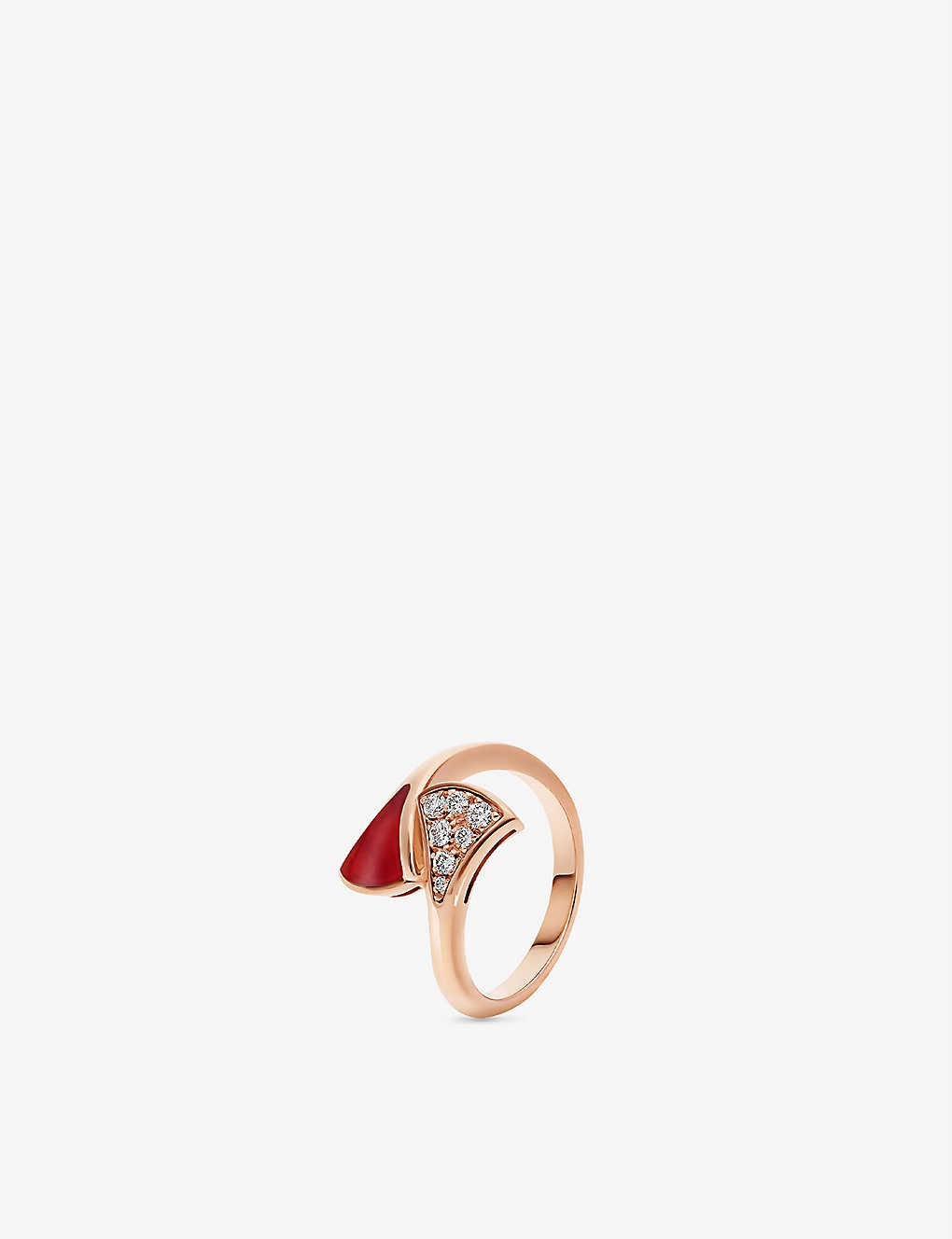 Diva's Dream 18ct rose-gold, carnelian and 0.08ct brilliant-cut diamond ring - 1