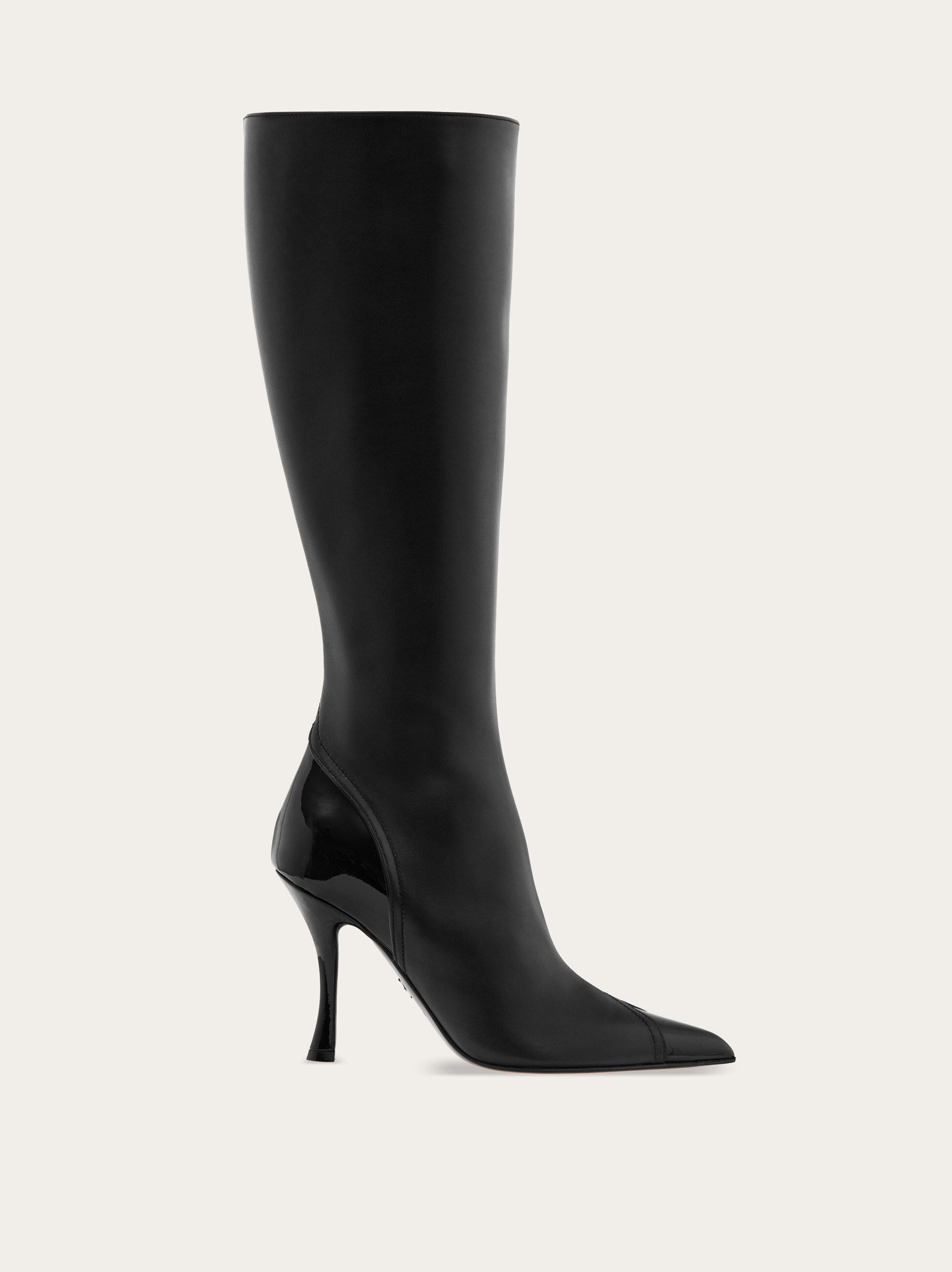 Knee high boot with inlays - 1
