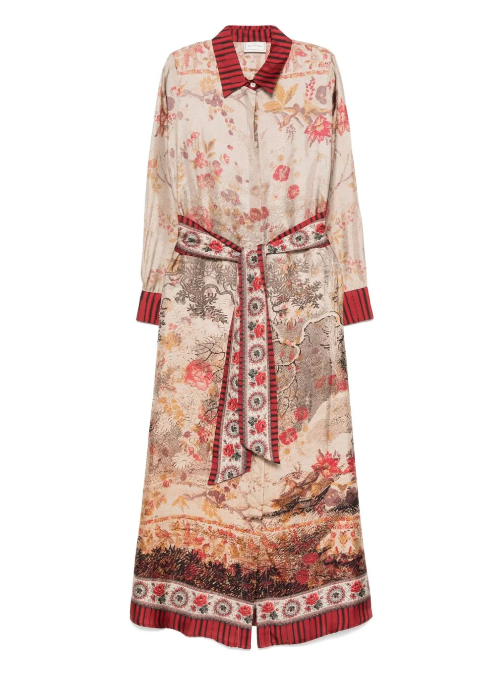 Aloe floral-print belted shirt dress - 1