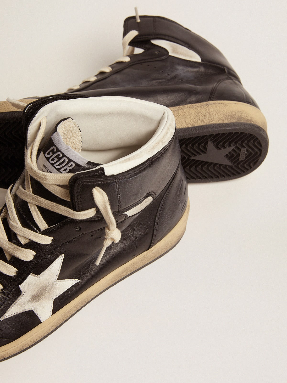 Men's Sky-Star in black nappa with white star - 4