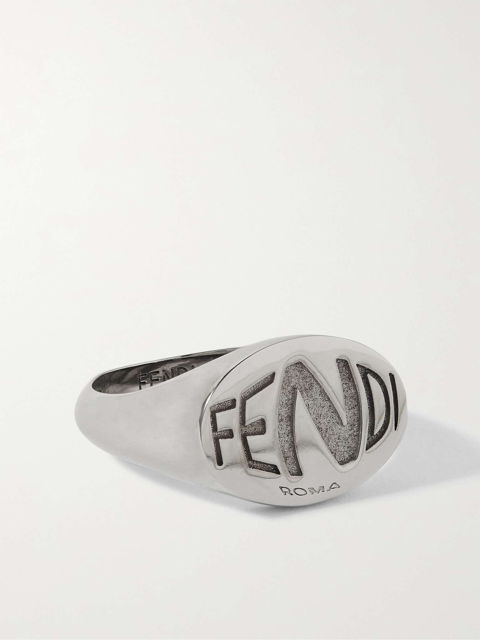 Logo-Engraved Silver-Tone Ring - 1