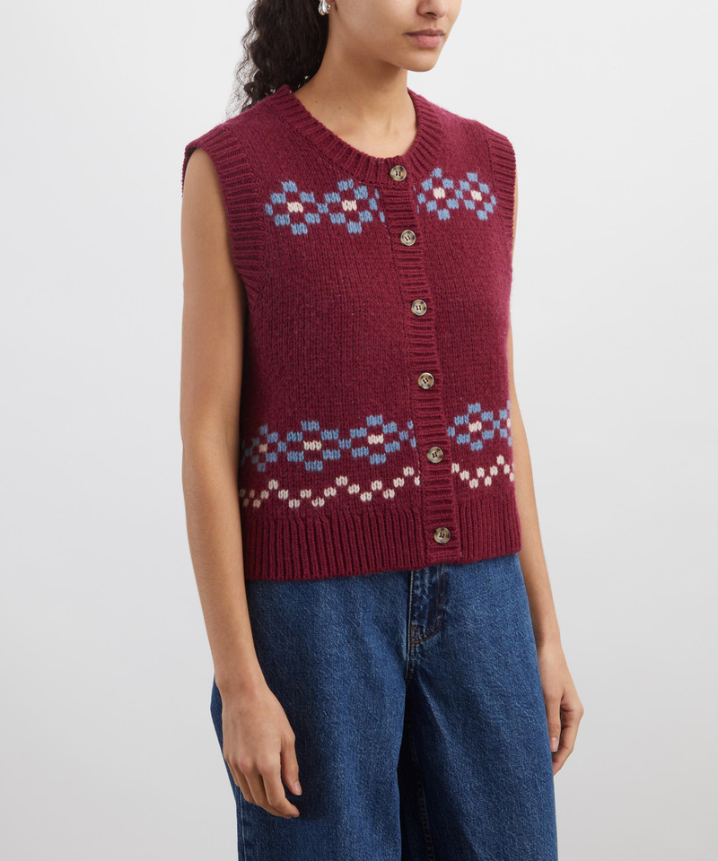 DAMSON MADDER. Sofie Novelty Intarsia Wool Vest outlook