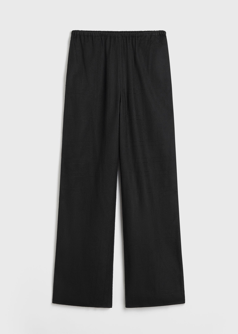 Monogram flannel pj bottoms black 1