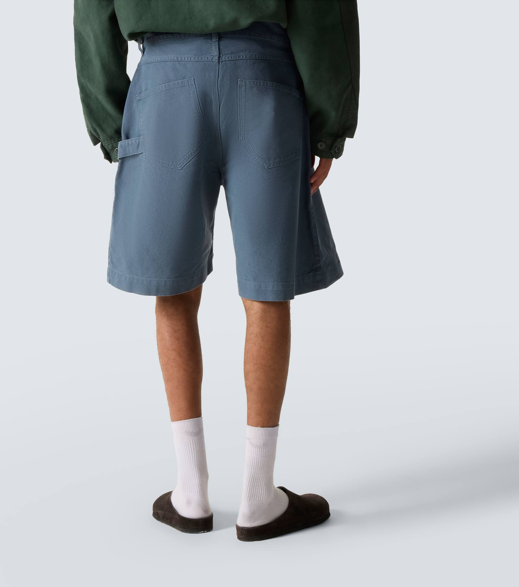 Twisted cotton canvas Bermuda pants - 4
