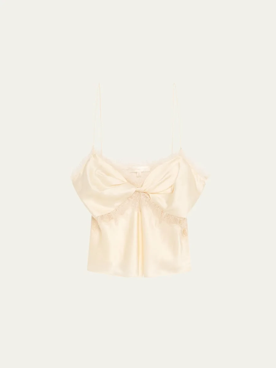 Belfast Silk-Blend Lace-Trim Top - 1