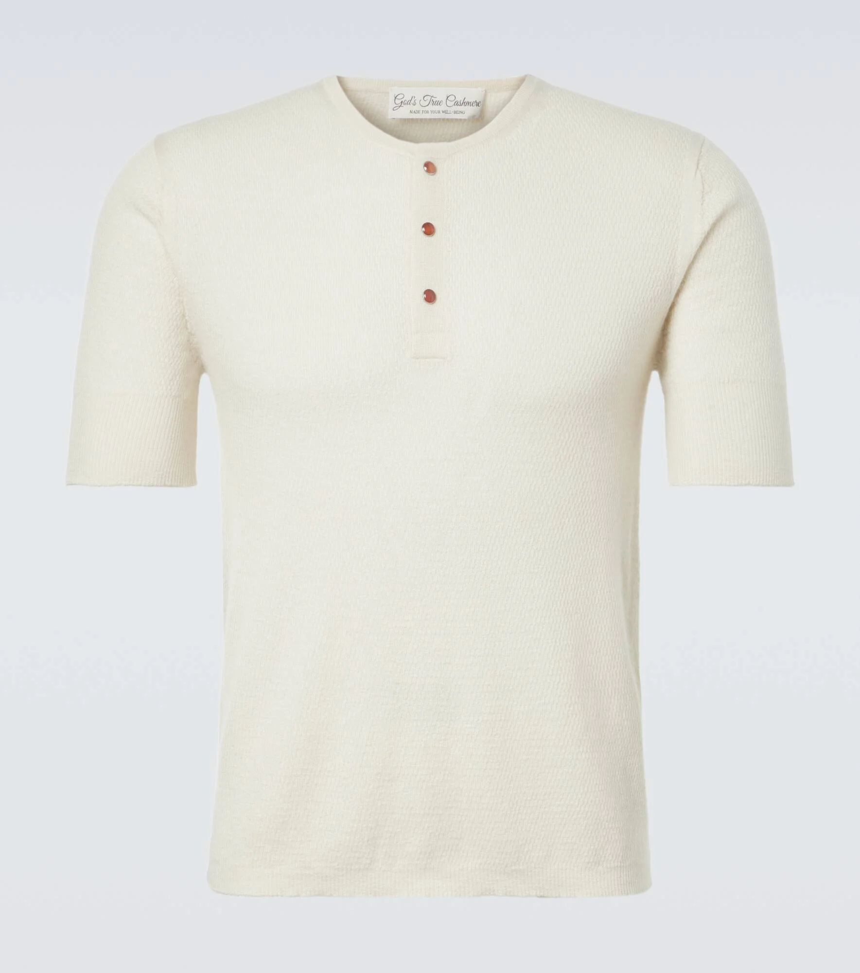 Cashmere Henley shirt with carnelian - 1