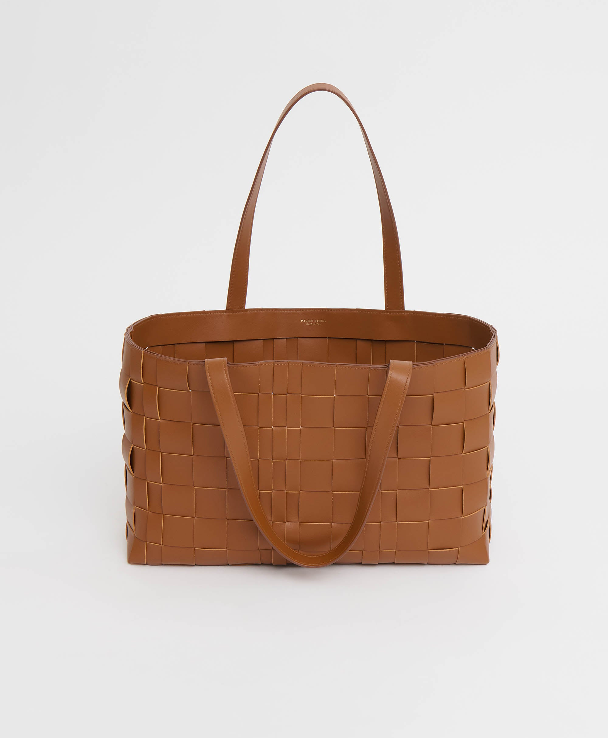 UPCYCLED WOVEN LEATHER TOTE - 5