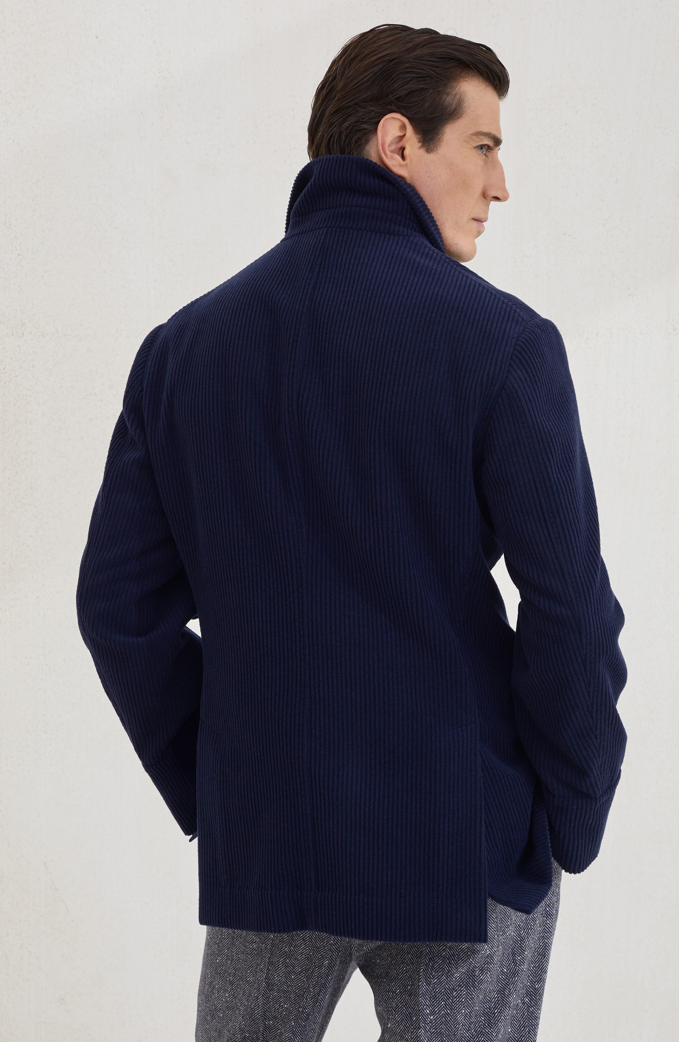 Brunello Cucinelli Corduroy Caban jacket in Blue at Nordstrom - 3