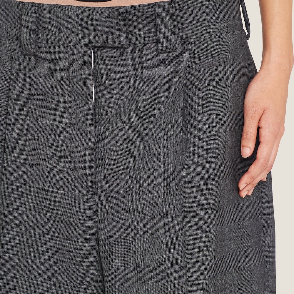 Embroidered Prince of Wales check Bermudas - 3